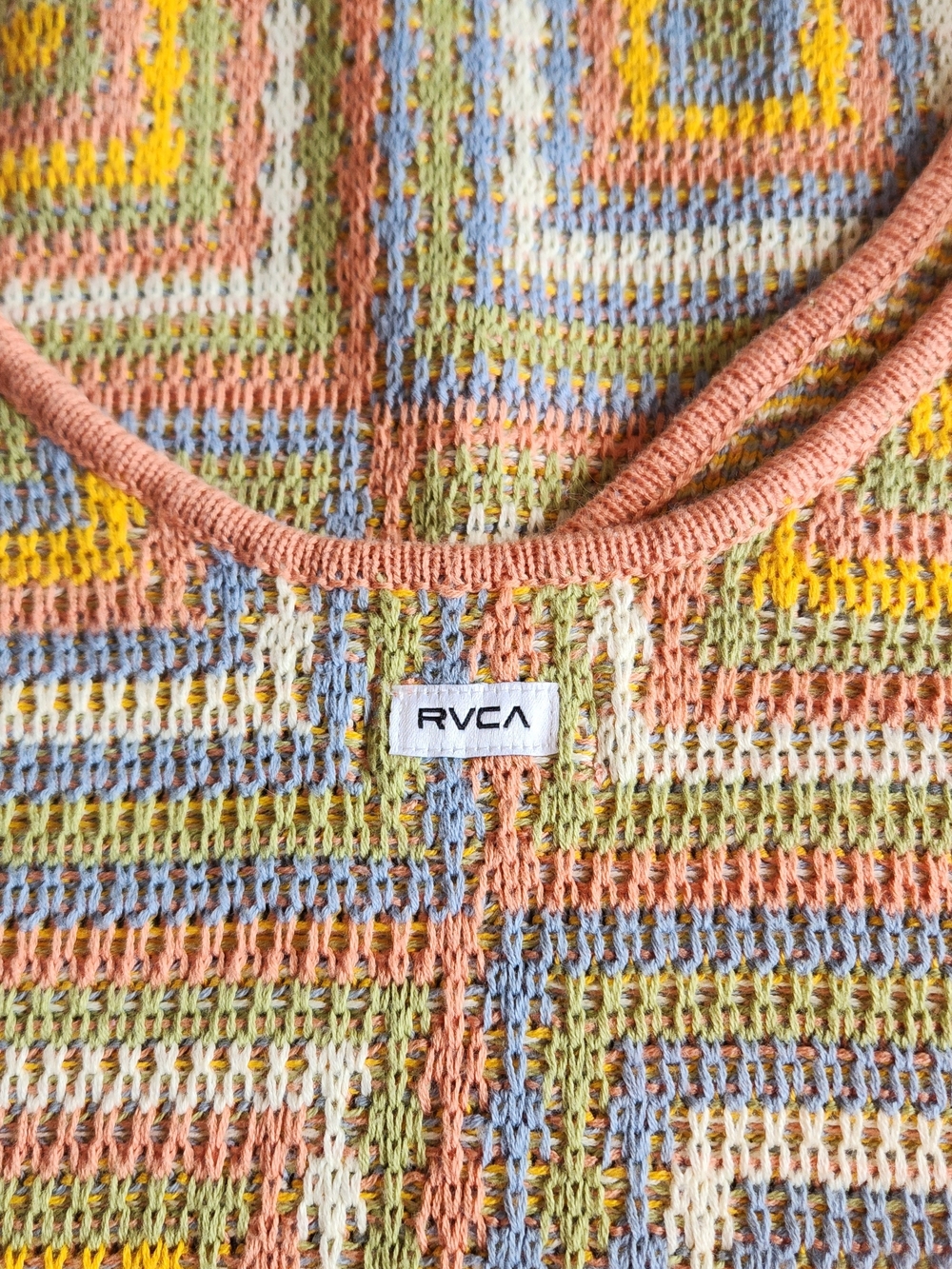 RVCA Squared Multicoloured Sleeveless Sweater Dress - Picture 11 of 12